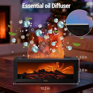 High Quality Customizable Color Logo Aroma <b>Diffuser</b> Simulation Fireplace Flame Humidifier for Bedroom Living <b>Room</b> for Household - Product Image 4