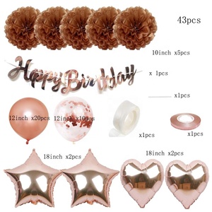 Ensemble <span class=keywords><strong>de</strong></span> décorations pour fête d'<span class=keywords><strong>anniversaire</strong></span>, <span class=keywords><strong>de</strong></span> couleur <span class=keywords><strong>Or</strong></span> Rose, pour filles ou femmes, banderole, rideaux, <span class=keywords><strong>chemin</strong></span> <span class=keywords><strong>de</strong></span> <span class=keywords><strong>Table</strong></span>, ballons, assiettes et gobelets, 81 pièces - Product Image 3