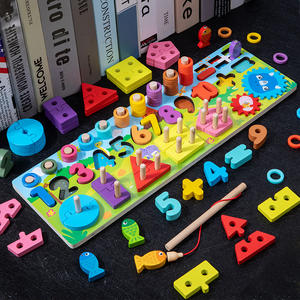 Juguete Sensorial de Pesca Multifuncional al por Mayor, Bloques de Clasificación, Juego Educativo de Matemáticas, Formas Geométricas, Juguete de Madera para Bebés - Product Image 1