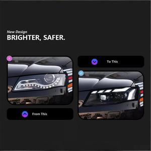 Gruppo Fari per <span class=keywords><strong>Audi</strong></span> <span class=keywords><strong>A4</strong></span> B8 2008-2012 con Luci Diurne Blu a Striscia Singola, Stile RS, Lente LED 12V - Product Image 4