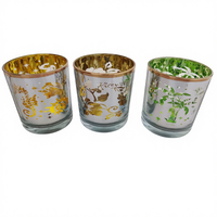 Porte-bougie en verre de Noël gravé électrolytiquement avec logo, décoratif pour la Chine WA22927
