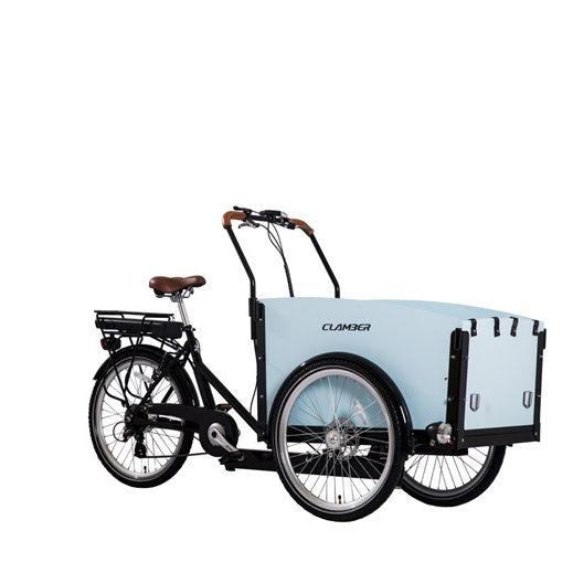 China Factory EU Warehouse  Electric Cargo Bike Front Wooden Box  7 SP 24 Inch Family Cargo Bike for Family and Loading