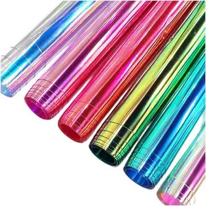 Pellicola impermeabile olografica con spessore personalizzato arcobaleno pellicola trasparente in PVC