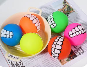 Köpek topu moda vokal renkli top diş desen tasarım vinil yenilik gıcırtılı interaktif ses köpek çiğnemek oyuncak topları - Product Image 6