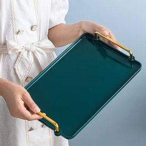 Nordic <strong>Rectangular</strong> Light Luxury Tray <strong>Plastic</strong> Jewelry Coffee Cup Ceramic Delicate Tray for Business Gifts - Product Image 4