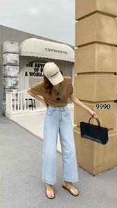 <strong>Plus</strong> <strong>Size</strong> Women's Light Blue High Waisted Wide Leg Grandma Jeans Regular Fit Elastic Fabric Non-Fading All-Season Casual <strong>Denim</strong> - Product Image 4
