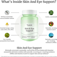 Complément alimentaire de haute qualité pour la peau et les yeux en gélules molles avec huile de saumon et acides gras oméga-3, lutéine et vitamine A, VITAMINE D