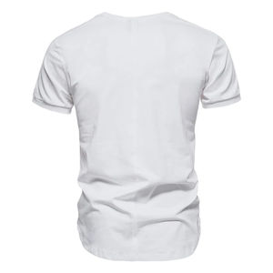 Camiseta de manga corta de verano personalizada para hombre talla grande 95% algodón 5% Spandex costura línea empalme camiseta personalizable - Product Image 2