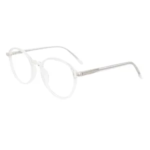 时尚廉价透明透明镜框圆形醋酸眼镜
