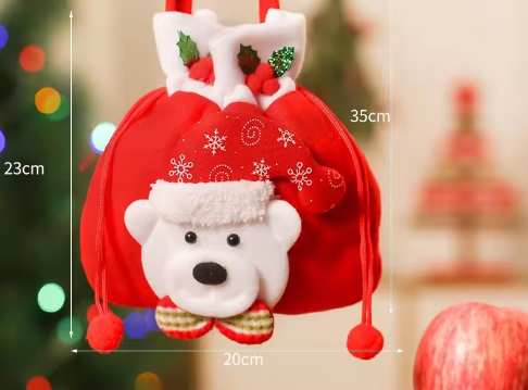 White-edge Fleece Christmas Tote Bag