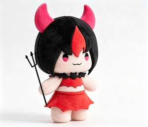 Fabricant de jouets en peluche Chibi Devil sur mesure OEM, adorable poupée démonièche en peluche avec collier et ailes de chauve-souris pour promotion - Product Image 3