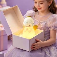 Lampe de chevet LED USB à intensité variable, petite veilleuse créative en forme d'ange, 7 couleurs changeantes, éclairage chaleureux, pour chambre d'enfant