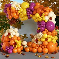 Kit d'arche de guirlande de ballons personnalisés en latex et feuille d'aluminium, motifs feuille d'érable d'automne, gland et citrouille, pour décoration de fête de Thanksgiving et de la récolte