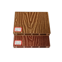 Planche de terrasse extérieure en composite WPC contemporaine - Résistante à l'humidité, antidérapante, imperméable, anti-termites, surface gaufrée 3D, système de clic AOLO