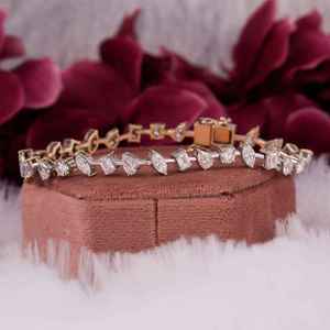 Moissanite Multi Cut Lab Grown Diamond Tennis Bracelet 14K Gold Mixed Shape Wedding Bride Gift Elegant Tennis Bracelet Jewelry - Product Image 6