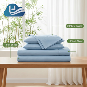 Juego de Ropa de Cama de Bambú Orgánico de Lujo de 300 Hilos, Sin Arrugas, para el Hogar, con Certificación BSCI e ISO9001, de Calidad de <span class=keywords><strong>Hotel</strong></span> 5 <span class=keywords><strong>Estrellas</strong></span>, de Cloudland Wholesale Factory - Product Image 2