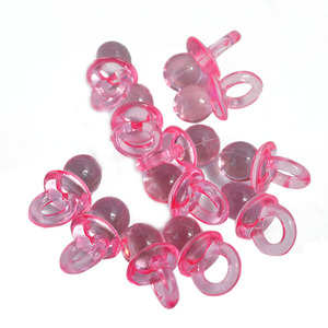 50 pcs/<span class=keywords><strong>lot</strong></span> bleu/rose Transparent acrylique Mini sucette bébé douche gâteau décoration cadeau d'anniversaire bricolage Mini sucette - Product Image 3