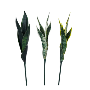 Planta de serpiente Artificial de látex de tacto Real de calidad OH ARTS <span class=keywords><strong>Sansevieria</strong></span> Tiger Pilan Agave Faux suculentas hojas <span class=keywords><strong>verde</strong></span> <span class=keywords><strong>oscuro</strong></span> en maceta - Product Image 5
