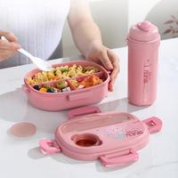 Boîte à lunch et gourde pour enfants en plastique de haute qualité sans BPA, design innovant Materna, dessin animé, 3 compartiments