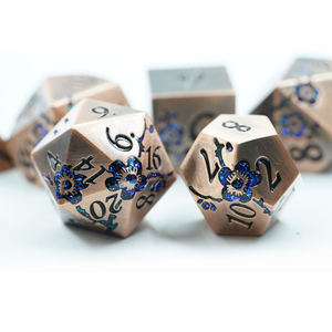 Alliage de zinc polyédrique <span class=keywords><strong>logo</strong></span> personnalisé donjons et <span class=keywords><strong>dragons</strong></span> couleur cuivre solide fleur mica dés ensemble - Product Image 6