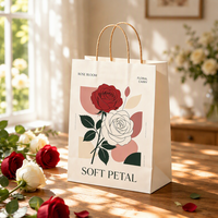 Sac en papier d'art personnalisé de haute qualité, imprimé floral coloré, pour emballage de marque