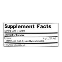 Comprimés de chlorhydrate de L-Lysine OEM 1000 mg |   Complément d'acides aminés en marque privée, 100 comprimés