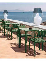 Ensemble de table et de chaises mobiles en aluminium moderne pour les cours, les balcons, les cafés en plein air