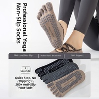 Chaussettes de yoga sportives absorbant la transpiration, antidérapantes, avec lacets - Chaussettes courtes professionnelles de Pilates à cinq doigts, vente en gros