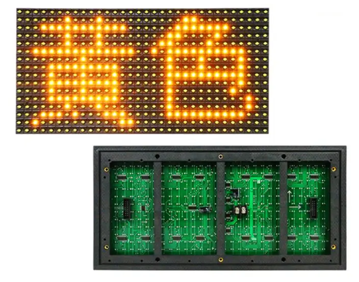 P10 Modul Display Led Luar Ruangan Warna Kuning 320*160Mm Panel LED HUB12 Tahan Air