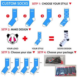 Design Socks Quality Crew Fashion Grip Embroidery Women Compression Logo Print Men Designer Cotton Sport Custom Socks