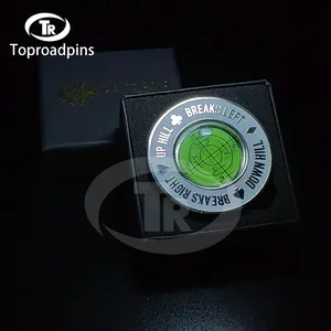 Factory Supplier Customized Putt Green Reader Golf Putting Green Reading Golf Ball Marker Green Reader Round Bubble Level Vial