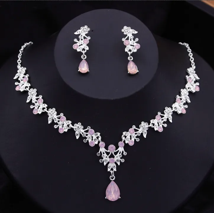 Bán Buôn Sang Trọng Vương Mão Và Rhinestone Vương Mão Bộ Đồ Trang Sức Vòng Cổ Và Bông Tai Cho Phụ Nữ Đám Cưới