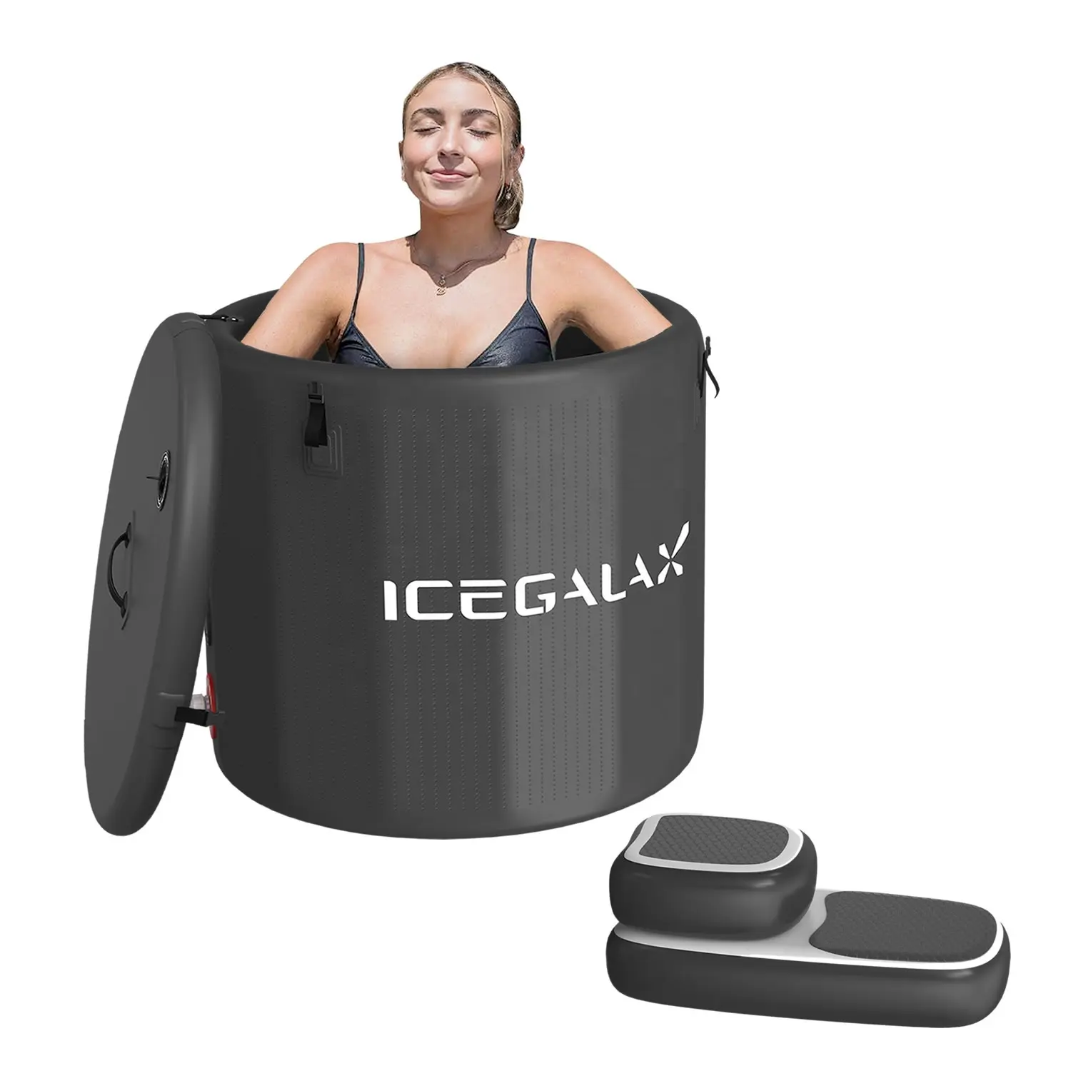ICEGALAX büyük kapasiteli taşınabilir şişirme buz katlama iliklerine küvet yetişkinler için soğuk terapi dalma küvet sporcular kurtarma