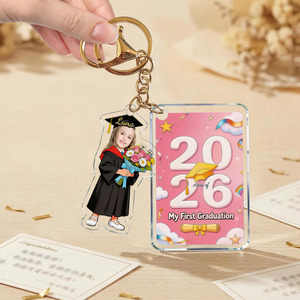 Llavero Acrílico Personalizado con Diseño de Dibujos Animados Conmemorativo de Graduación Escolar, Impresión UV, Decoración para Mochila - Product Image 2