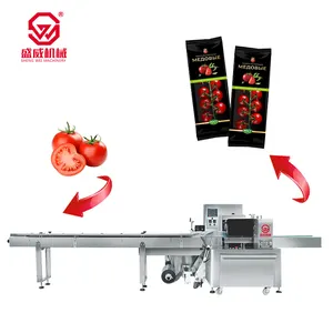 Mesin Shengwei mesin pembungkus tas bantal tomat kering kepingan kertas otomatis kustom