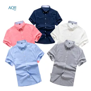 Shirt Top Oxford Casual men's shirt Short sleeve large size collar collar lapel cotton custom shirt