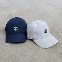 Casquette de baseball en nylon perforée pour le sport, avec logo brodé personnalisé, 6 panneaux, imperméable, découpe au laser, style camionneur