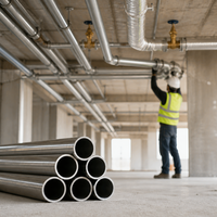 Tuyau soudé ERW en acier inoxydable 304, 1 pouce SCH40, 33,4 mm DE, 3,38 mm TA, 6 m pour conduites d'eau, de gaz, d'air, d'huile et de fluides, livraison rapide