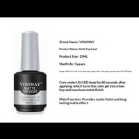 VINIMAY Gel Polish à base de résine végétale, fini mat, sans rinçage, UV & LED, couche de finition, couche de base, couche de renforcement, kit de nail art