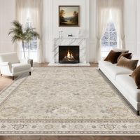 Tapis Moderne Abstrait Grande Surface en Polyester, Fabriqué à la Machine, Lavable, Doux, à Poil Ras, 8x10, Intérieur, Antidérapant, Durable, Résistant aux Taches