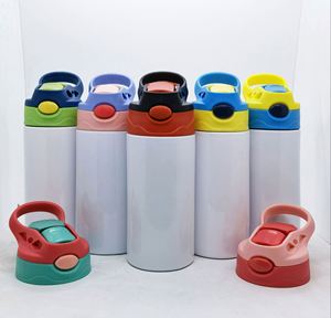 Vaso Térmico Recto de 350ml (12oz) con Tapa Abatible para Sublimación, para Niños, de Acero Inoxidable, Aislamiento al Vacío, Ecológico, con Cuerda - Product Image 1