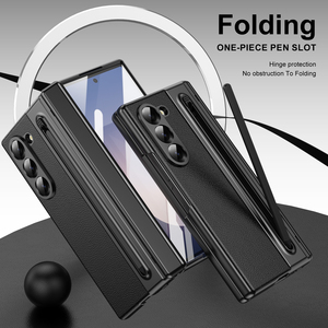 Étui Premium en PC Rigide avec Texture PU pour Samsung Galaxy <span class=keywords><strong>Z</strong></span> <span class=keywords><strong>Fold</strong></span> 7 avec Emplacement pour Stylet <span class=keywords><strong>S</strong></span> <span class=keywords><strong>Pen</strong></span> et Protection d'Écran Intégrée pour Étui Galaxy <span class=keywords><strong>Fold</strong></span> 6 5 <span class=keywords><strong>4</strong></span> 3 - Product Image 2