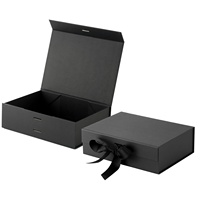 Boîte cadeau magnétique auto-élevante personnalisée avec logo, finition mate, doublure en éponge pour chaussures, vêtements, sous-vêtements, à rabat noir – Vente chaude