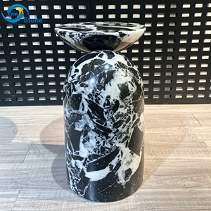 Modern Panda White <strong>Black</strong> Marble <strong>Side</strong> <strong>Table</strong> Luxury Living Room Sofa <strong>Side</strong> <strong>Tables</strong> Narrow Small <strong>Round</strong> Coffee <strong>Table</strong> - Product Image 4
