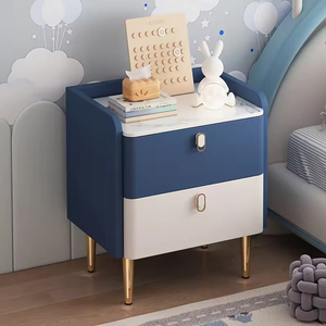 Comodino Contemporaneo in Legno per Bambini con Cassetti a Chiusura Morbida, Gambe in Metallo, Simpatico Comodino Contenitore per la <span class=keywords><strong>Cameretta</strong></span> dei Bambini - Product Image 3