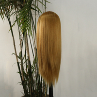 Tête d'entraînement en cheveux humains à 80 % pour femmes, tête de coiffure marron en cheveux naturels pour coiffeuses (vente en gros)