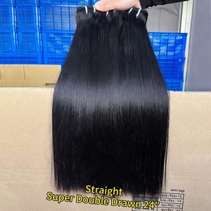 Großhandelsanbieter aus Indien Kostenlose Muster 100% Indisches Doppelt Gezogenes Einzelspender Rohes Jungfräuliches Cuticle Aligned Haarbündel - Product Image 3