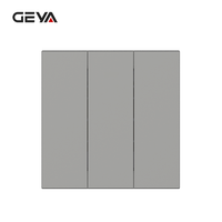 Interrupteurs muraux intérieurs étanches GEYA de haute qualité, style minimaliste, norme européenne 86*86mm, 10A 250V, 3 gangs 1 voie, PC