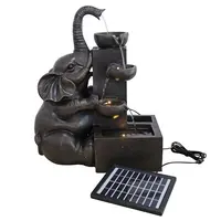 2022 New Outdoor Garden Elephant Decoration Solar Water Fountain With Led Light