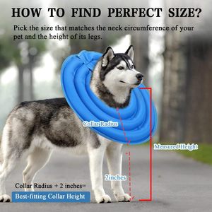 Inflatable Pet Collar Two <b>Ring</b> Dog <b>Cat</b> Anti Lick Scratch Neck Protection Medium Large Xl Xxl Summer Canvas Gray - Product Image 3